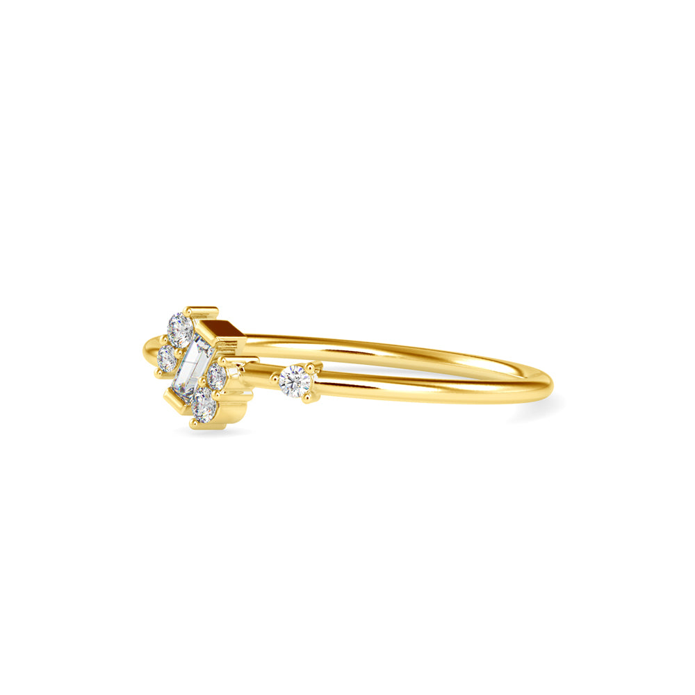 Baguette Courtier Round Diamond Ring