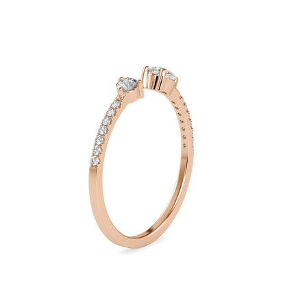 Rosie Pear Round Diamond Ring