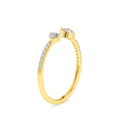 Rosie Pear Round Diamond Ring