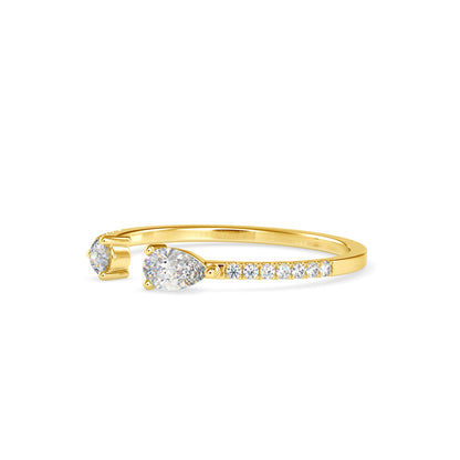 Rosie Pear Round Diamond Ring