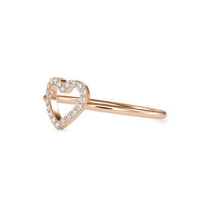 Pure Empty heart white Diamonds Ring