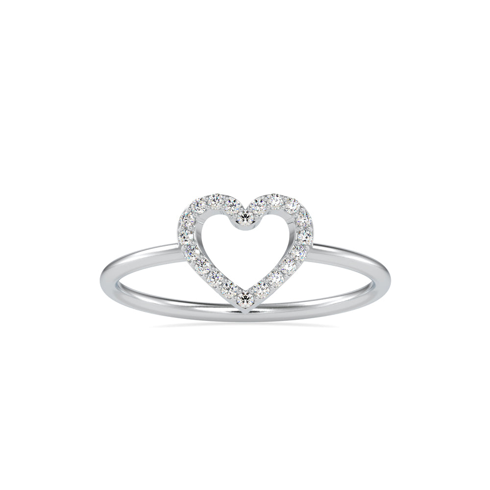 Pure Empty heart white Diamonds Ring