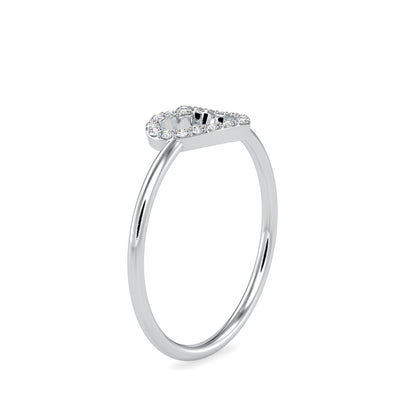 Pure Empty heart white Diamonds Ring