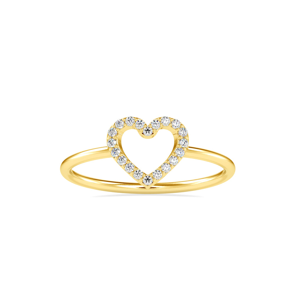 Pure Empty heart white Diamonds Ring