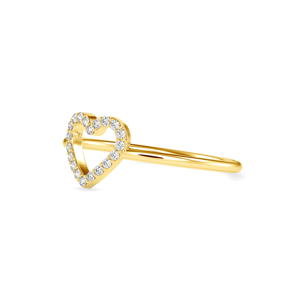 Pure Empty heart white Diamonds Ring