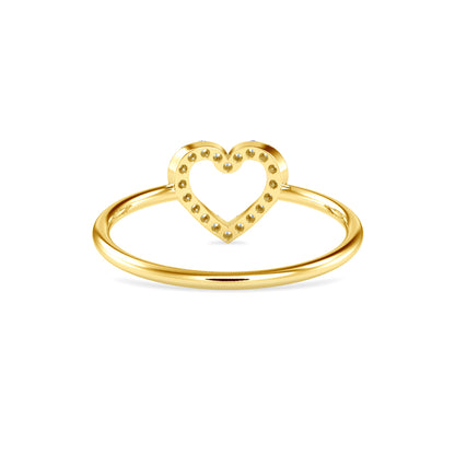 Pure Empty heart white Diamonds Ring