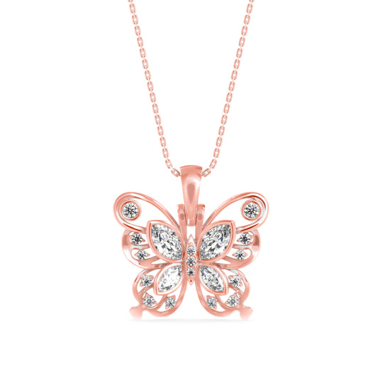 Marquise Butterfly Diamond Pendant