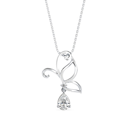 Pear Butterfly Diamond Pendant