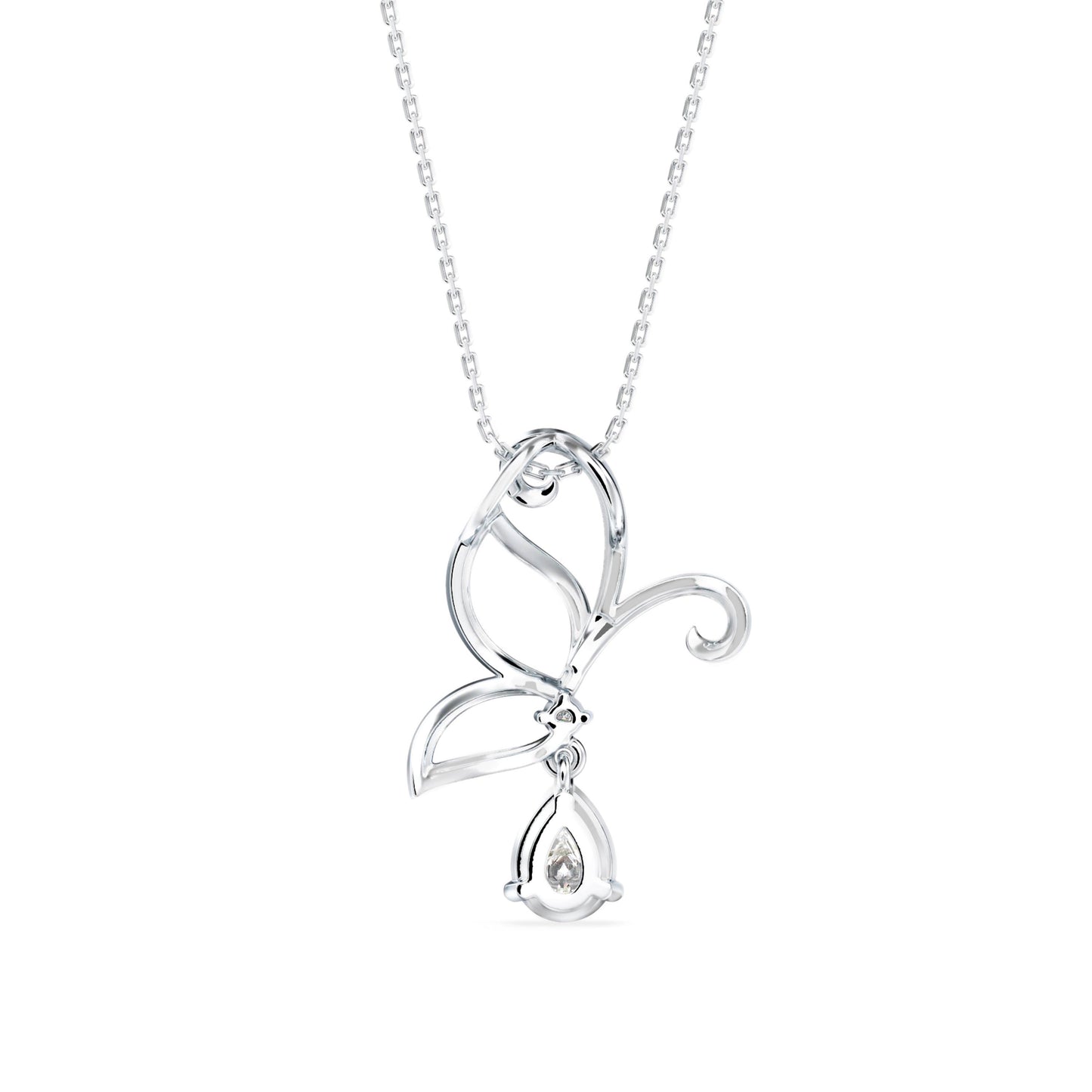 Pear Butterfly Diamond Pendant