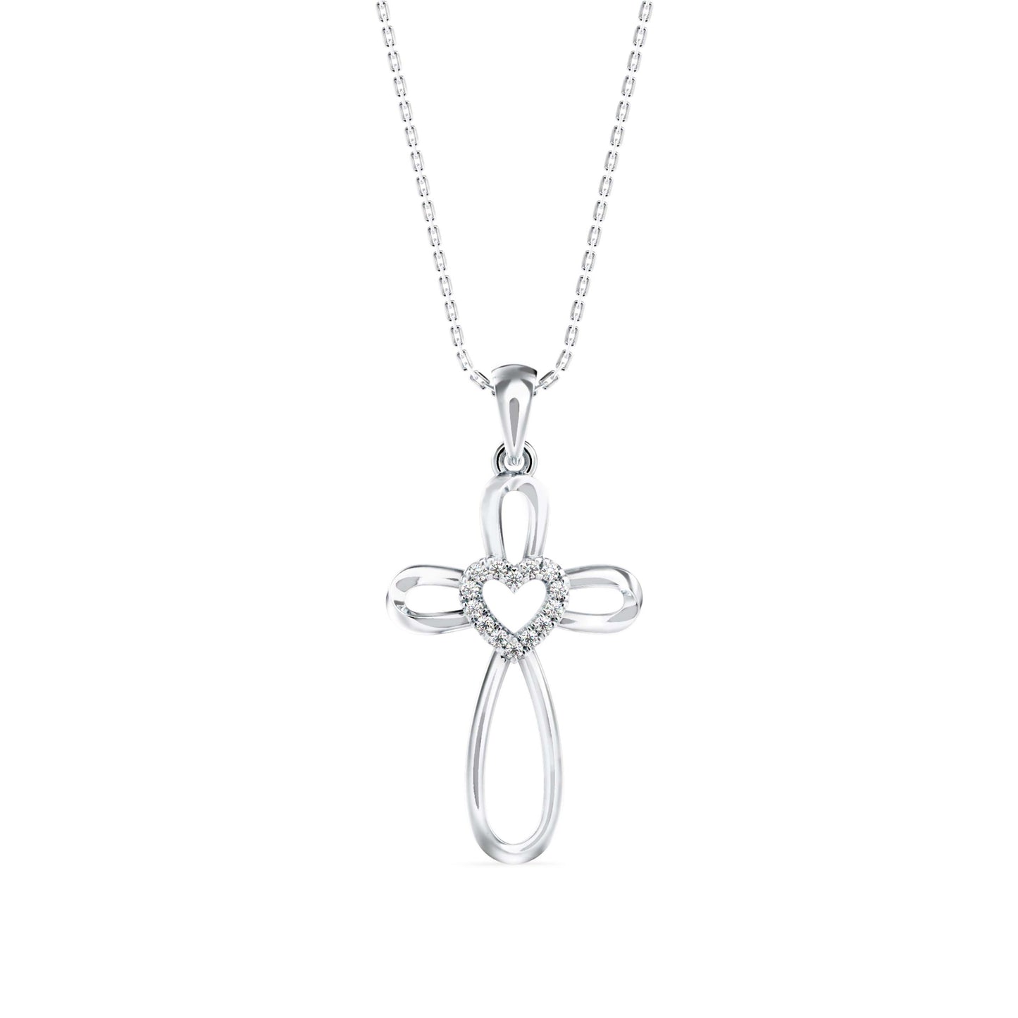 Rosary Heart Diamond Pendant