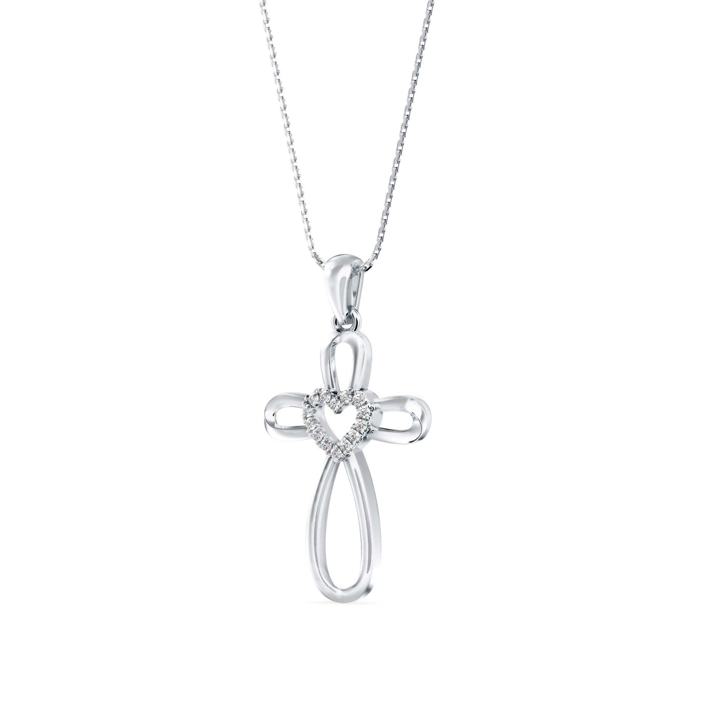 Rosary Heart Diamond Pendant