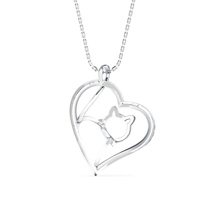 Kitten Heart Diamond Pendant