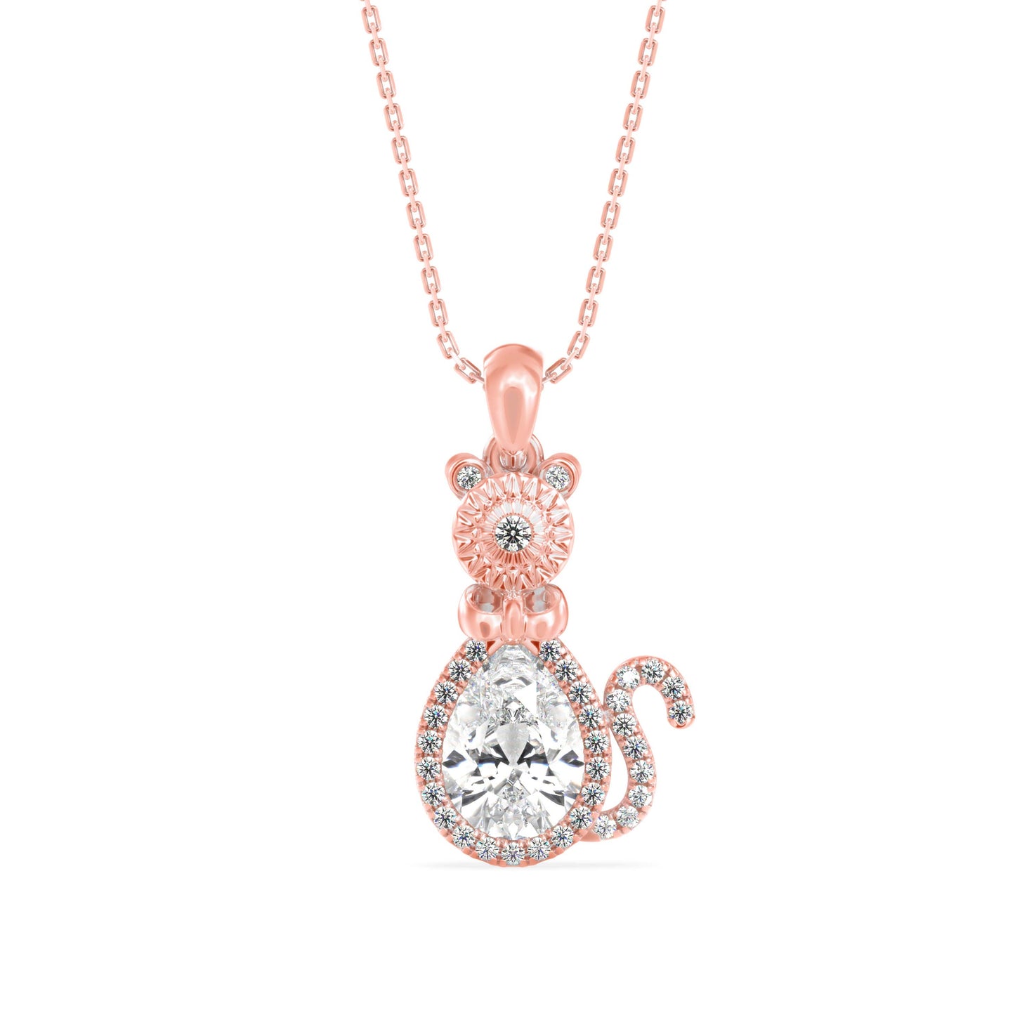 Kitty Charm Diamond Pendant