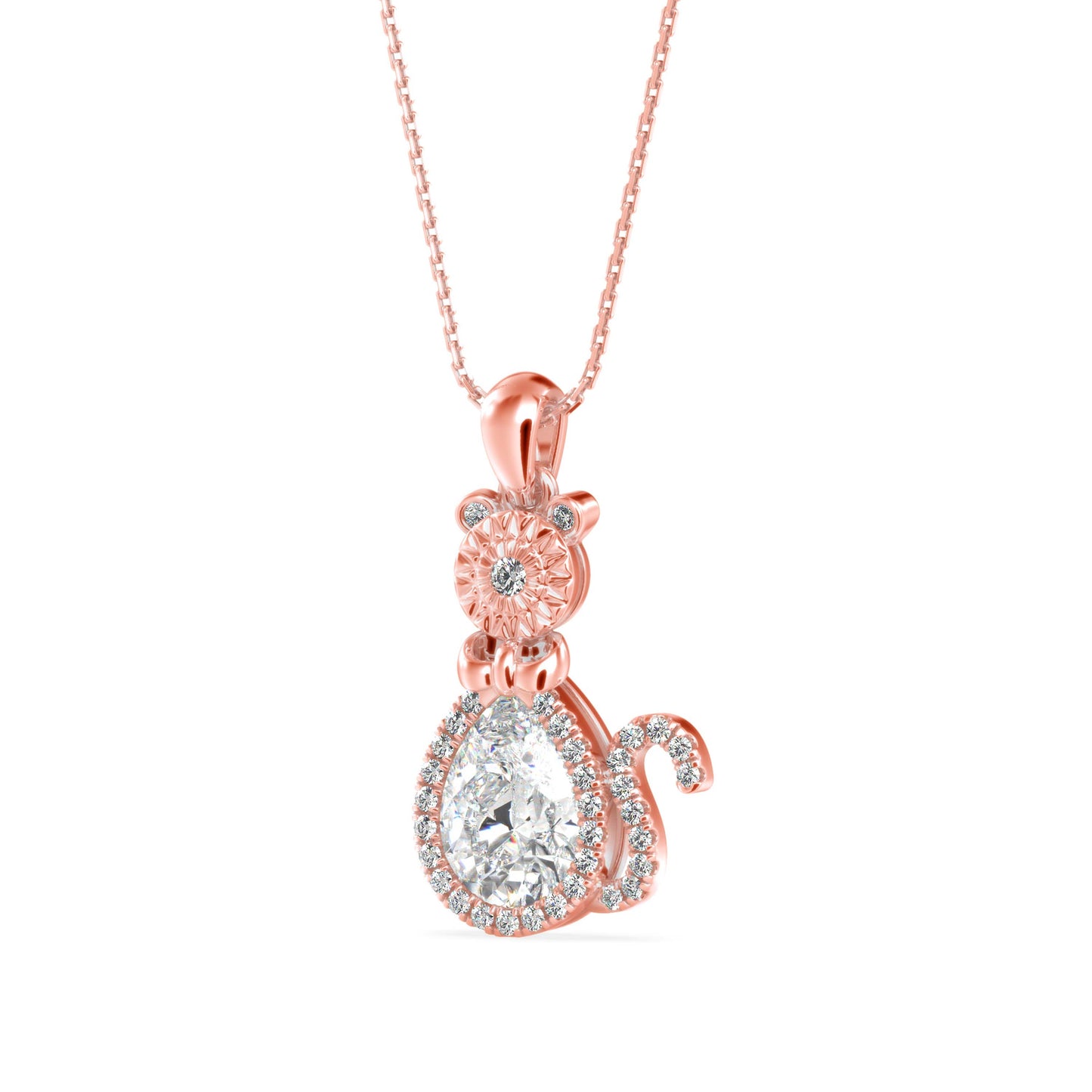 Kitty Charm Diamond Pendant