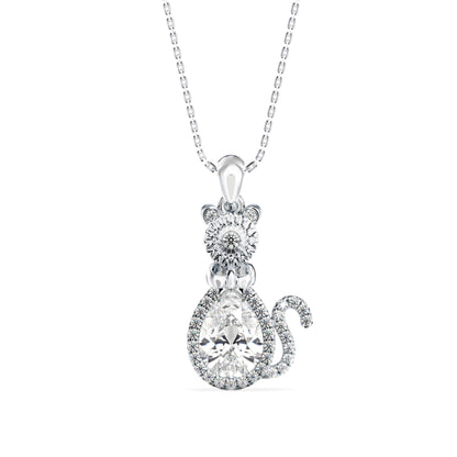 Kitty Charm Diamond Pendant