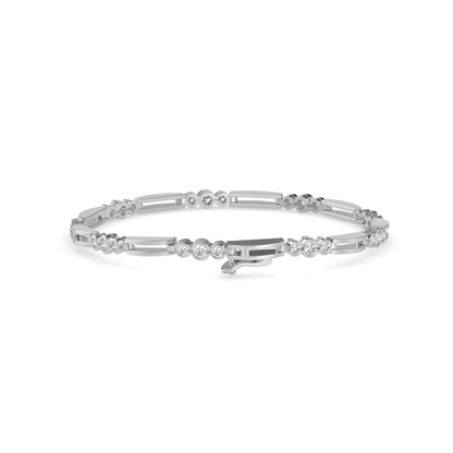 Facet Tennis Diamond Bracelet