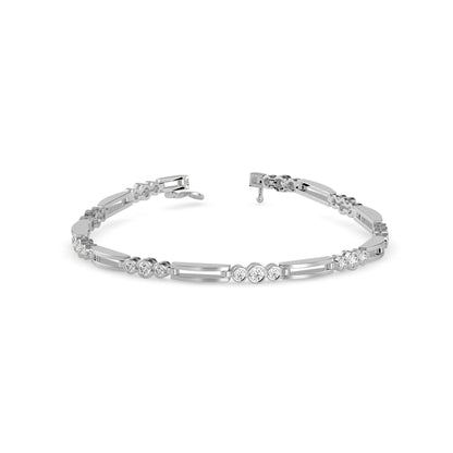 Facet Tennis Diamond Bracelet