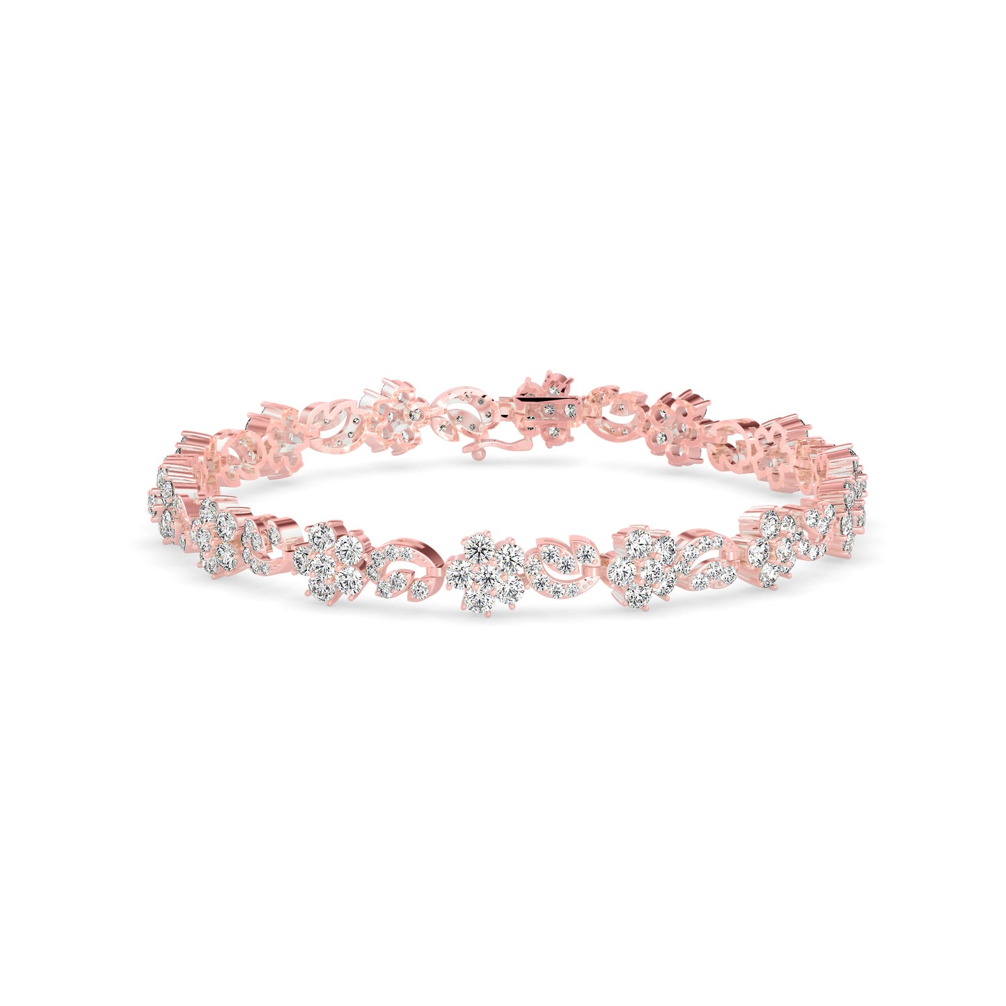 Foliate Diamond Tennis Bracelet