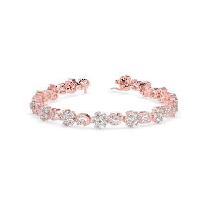 Foliate Diamond Tennis Bracelet