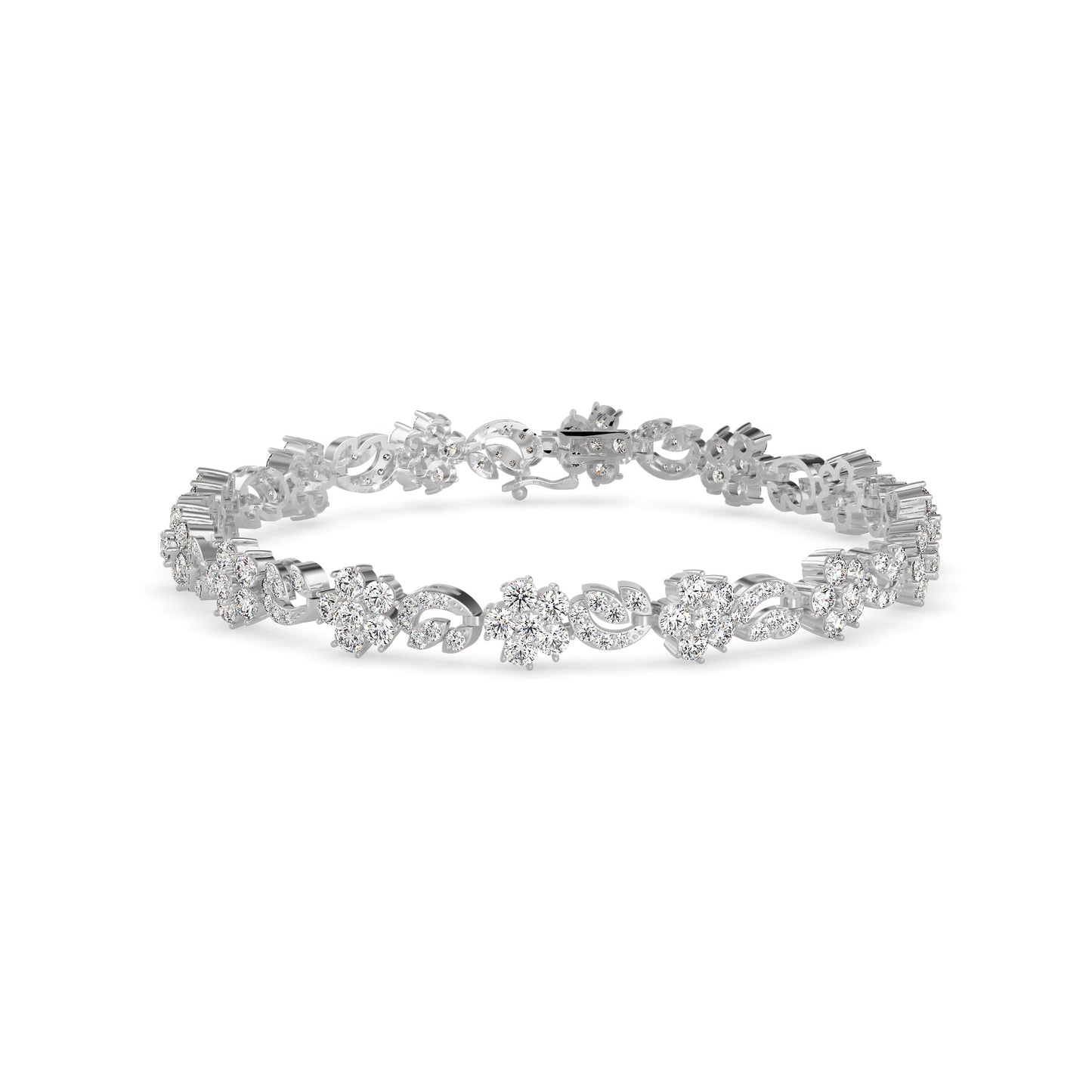 Foliate Diamond Tennis Bracelet