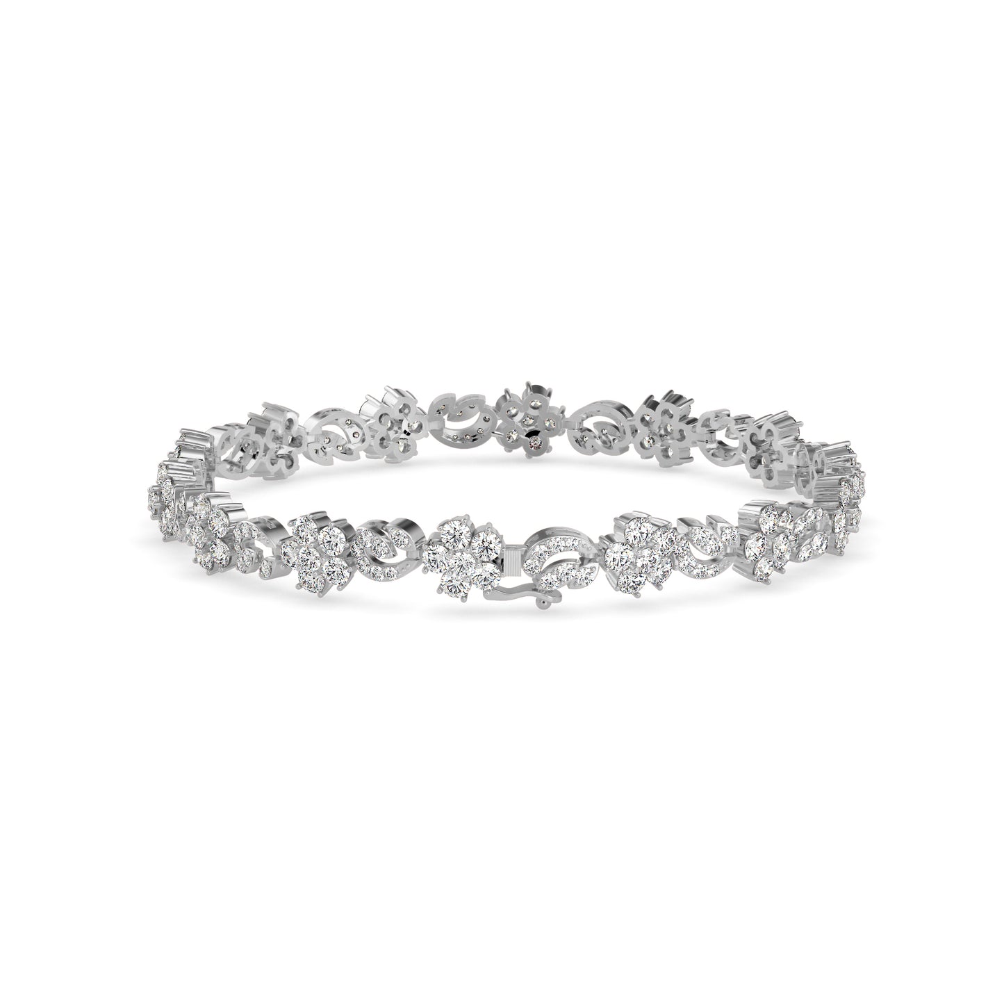 Foliate Diamond Tennis Bracelet