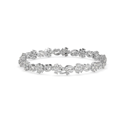 Foliate Diamond Tennis Bracelet