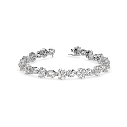 Foliate Diamond Tennis Bracelet