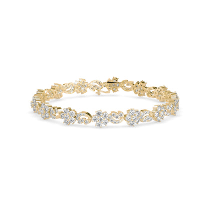 Foliate Diamond Tennis Bracelet