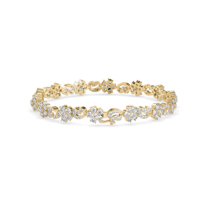 Foliate Diamond Tennis Bracelet