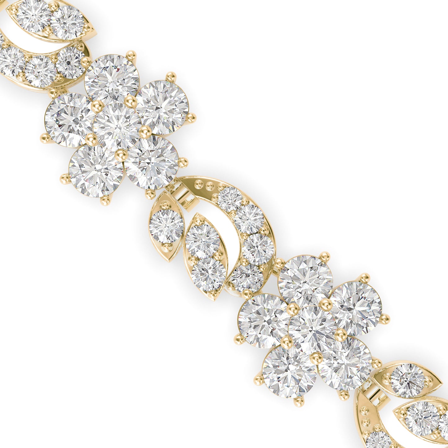 Foliate Diamond Tennis Bracelet